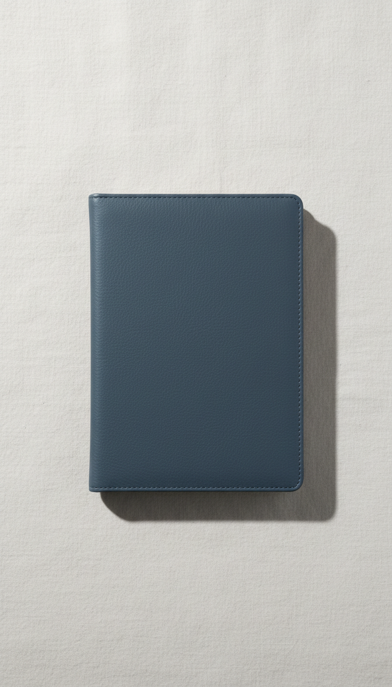 Slate Blue Vegan Leather Notebook Cover