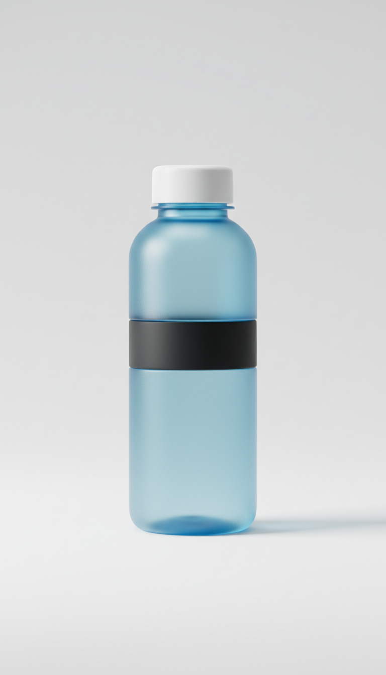 Frosted Blue Glass Travel Bottle