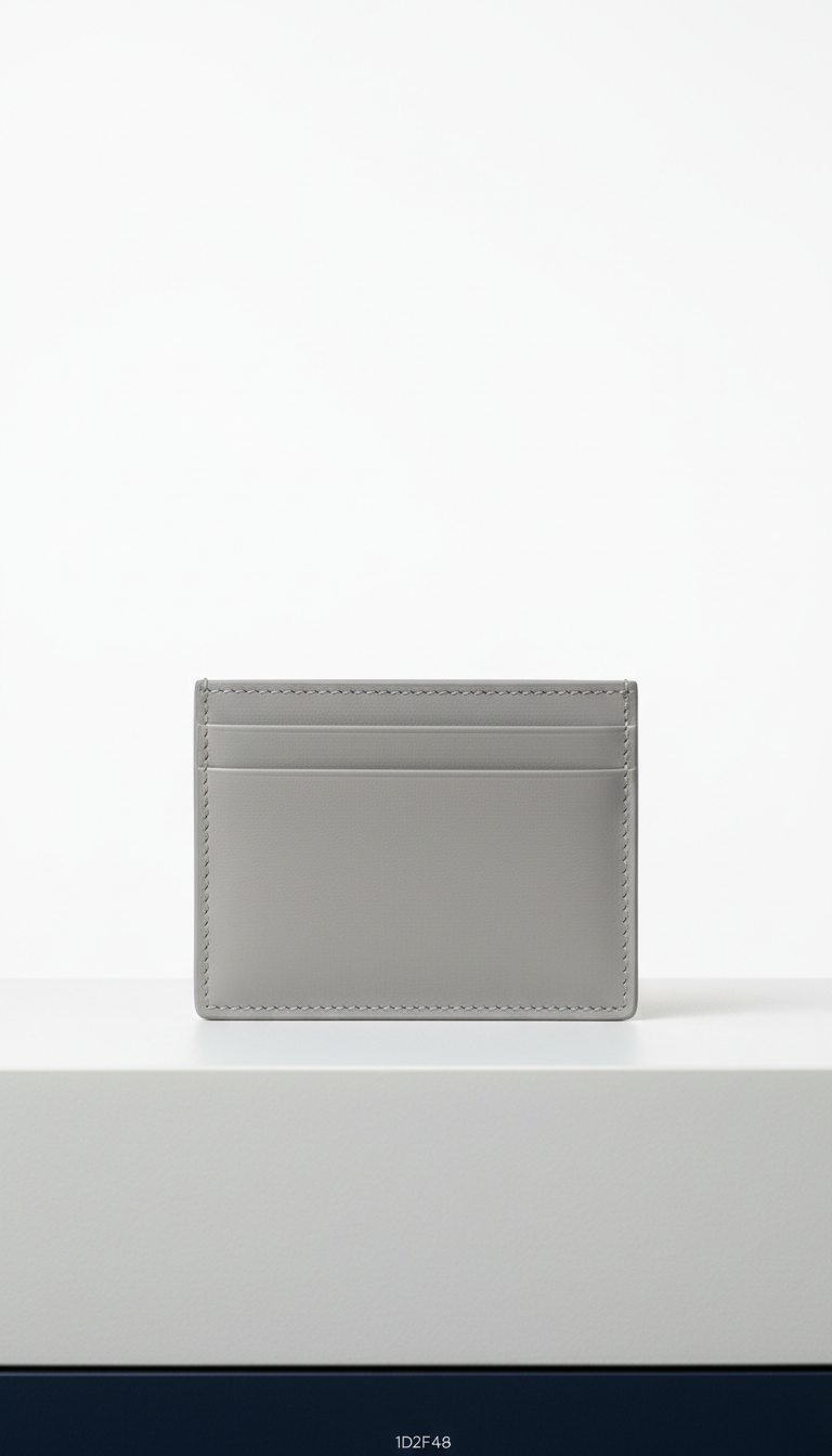Pebble Grey Leather Card Holder
